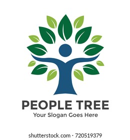 People Tree Vector Logo Template