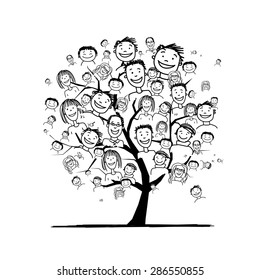 People tree for your design. Vector illustration