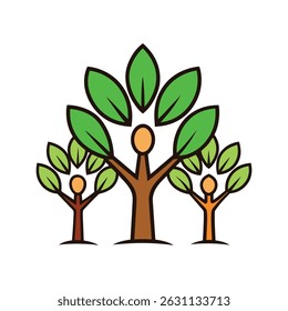 People Trees Symbol of Growth, Community, and Sustainability