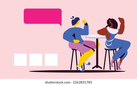 personas con ropa de moda y burbuja de chat discutiendo durante la reunión del concepto de estilo de vida Z de generación Z