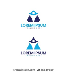 people triangle human wellness logo design modern minimal wellbeing healthcare