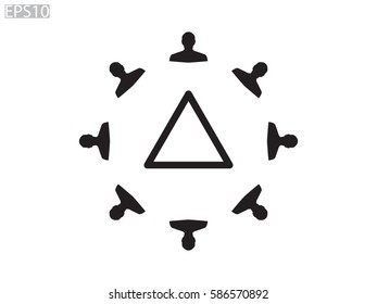 people, triangle, icon, vector illustration eps10
