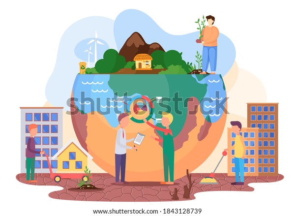 People try to save the planet Earth from human\
activity. Men cure the Earth using artificially grown plants.\
Greening the planet. Ways to solve problems with drainage of soils\
and shortage of plants