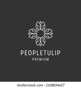 People Tulip logo linear style icon in black backround