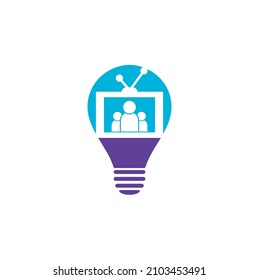 People tv bulb shape concept logo design. Family Channel Logo Design Vector Template