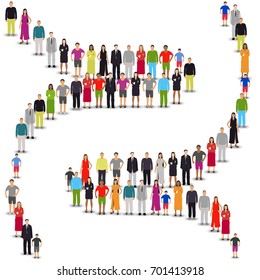 People in a twist form. Vector illustration