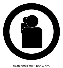 People or two avatar icon black color in circle
