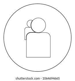 People or two avatar icon black color in circle