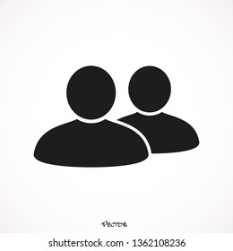 People Two Person Icon. Flat Style Vector Illustration