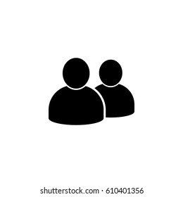 People Two Person Icon. Flat Style Vector Illustration