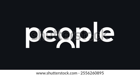 People typography logo design, word mark letter graphic vector concept 