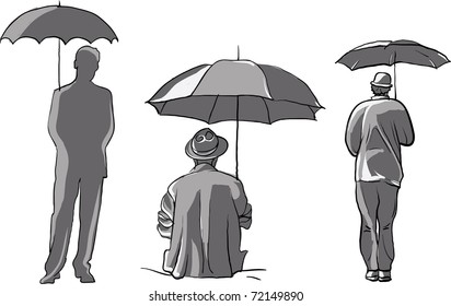 people with umbrella