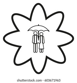  people, umbrella. icon