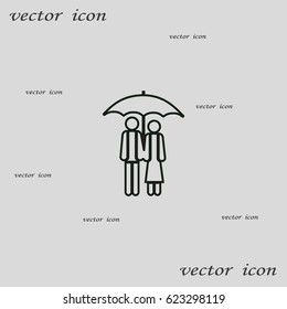  people, umbrella. icon