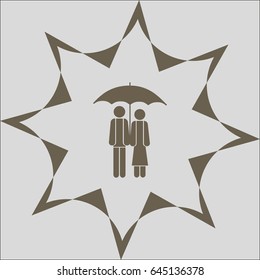  people, umbrella. icon