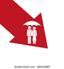  people, umbrella. icon