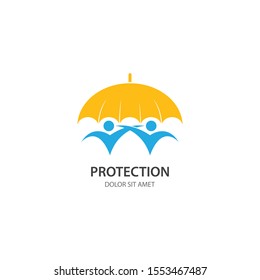People and Umbrella logo concept