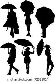 People and umbrellas