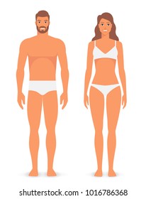People in underwear, vector illustration