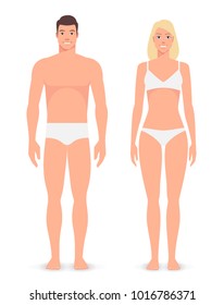 People in underwear, vector illustration