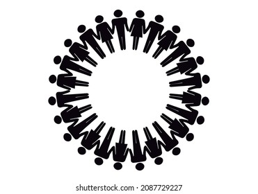 People united in a circle for equality.