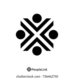 people unity logo icon. initial letter x sign design concept vector illustration