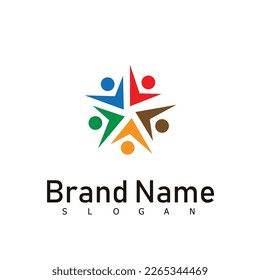 Concepto de icono de símbolo del logotipo de personas y unidad