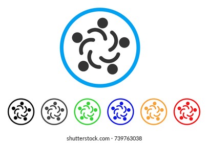 People Unity rounded icon. Style is a flat gray symbol inside light blue circle with bonus colored variants. People Unity vector designed for web and software interfaces.