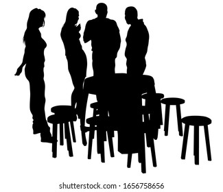 People Urban Cafe Isolated Silhouettes People Stock Vector (Royalty ...