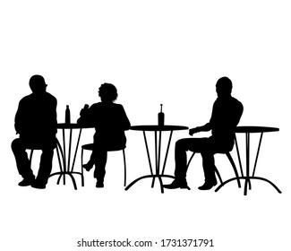 People Urban Cafe Isolated Silhouettes People Stock Vector (Royalty ...