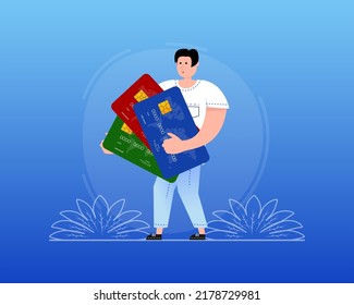 People use contactless payment for buying at store. Vector flat illustration. Digital bank. Online store