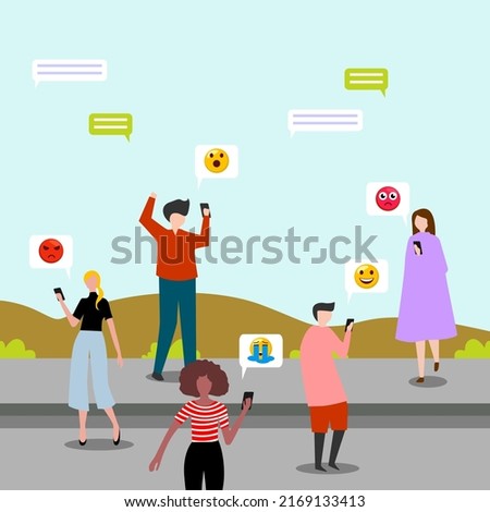people use emojis in their text messages illustration vector. eps 10