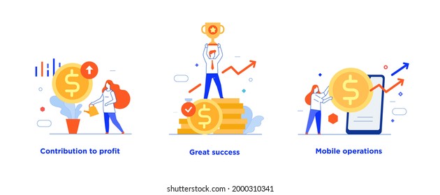 People use gadgets. set of icons, illustration. Smartphones tablets user interface social media.Flat illustration Icons infographics. Landing page site print poster.