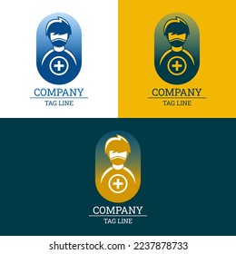 People use vector design logo masks, suitable for web, stickers and business