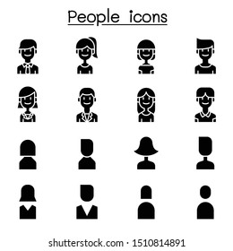 People, User icon set in flat style