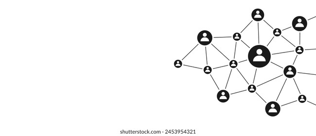 People user structure connect dots and lines background template vector. Network technology wireless server communication system. Team social linked global digital database.