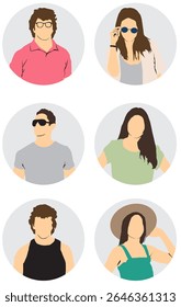 people users profile collection in summer attire 