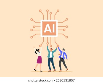 People using AI to help and support their work success