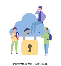 people using cellphone cloud computing security