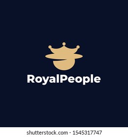 People using crown illustration for logo template design.