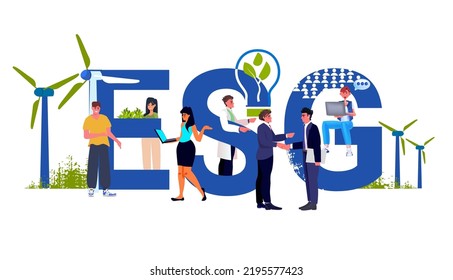 People Using Digital Gadgets Sustainable Esg Stock Vector (Royalty Free ...