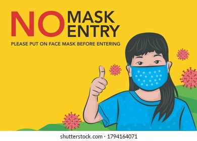 people using face mask for covid19 pandemic, woman wear mask, the area is required to use a mask, women wearing mask vector illustration
