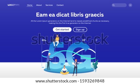 People using internet. 5G, net surfing, wi fi flat vector illustration. Web browsing, gadget addiction concept for banner, website design or landing web page