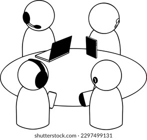 People using mobile devices to communicate with someone in front of them.