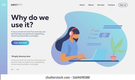 People using online apps set. Professionals using computers and cellphones for work or chat. Flat vector illustrations. Internet communication concept for banner, website design or landing web page
