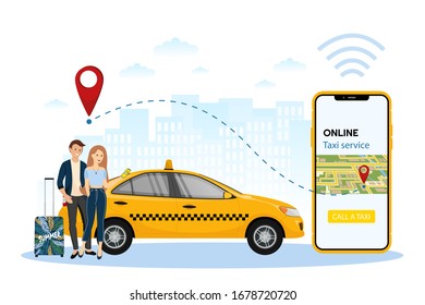 Gente usando el concepto de solicitud móvil de camión de taxi para compartir. Pedidos online de camión de taxi, alquiler y uso compartido mediante aplicación móvil de servicio.