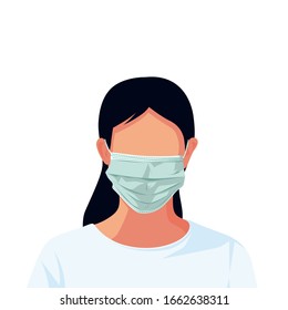 People using Safety breathing masks Corona Virus. Industrial safety N95 mask, dust protection respirator and breathing medical respiratory mask. Hospital or pollution protect face masking. - vector