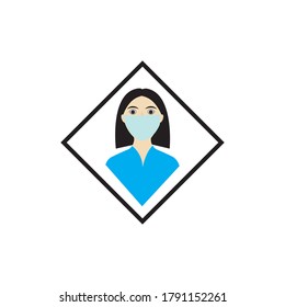 People using Safety breathing masks Corona Virus. Industrial safety N95 mask, dust protection respirator and breathing medical respiratory mask. Hospital or pollution protect face masking. - vector