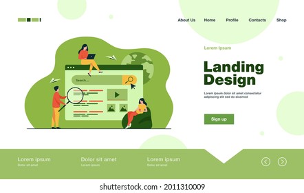 People Using Search Box Query Engine Stock Vector (Royalty Free ...
