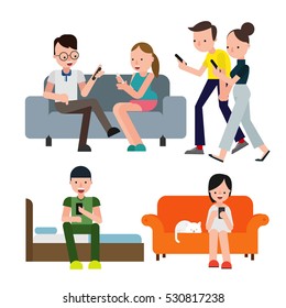 People using smartphone